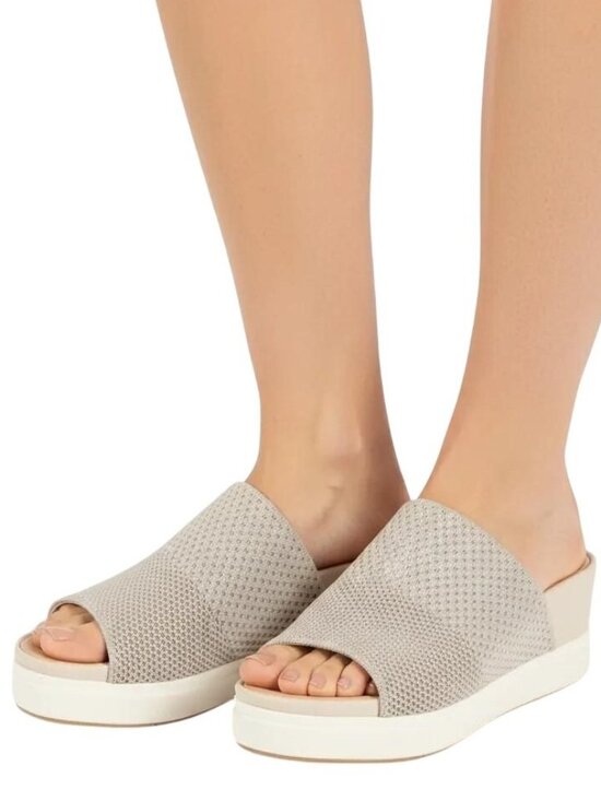 D' Scholls Shoes - D'Scholls Women's Oyster Mesh Knit Sonia Open Toe Platform Slide Sandals Sz 7.5M